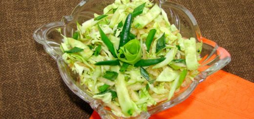 Салат из молодой капусты. Зелёный салат